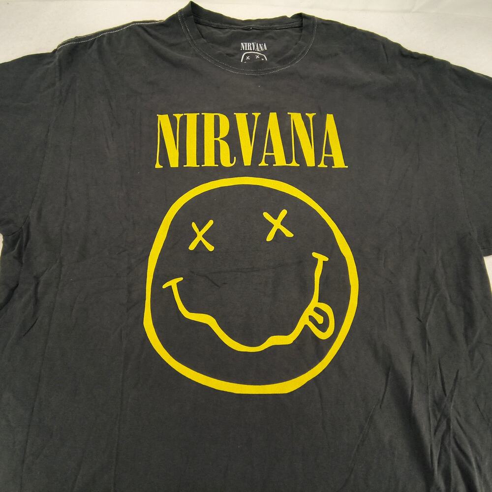 Nirvana Band Casual Crew Neck Graphic Shirt Adult Mens One Size Black Yellow